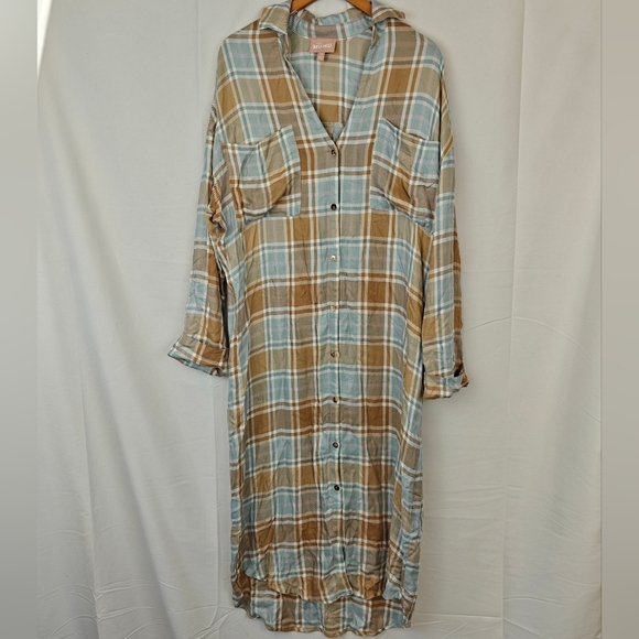 Show Me Your MuMu Leo Button Down Tunic in Georgetown Midi Dress Women's - Picture 10 of 16
